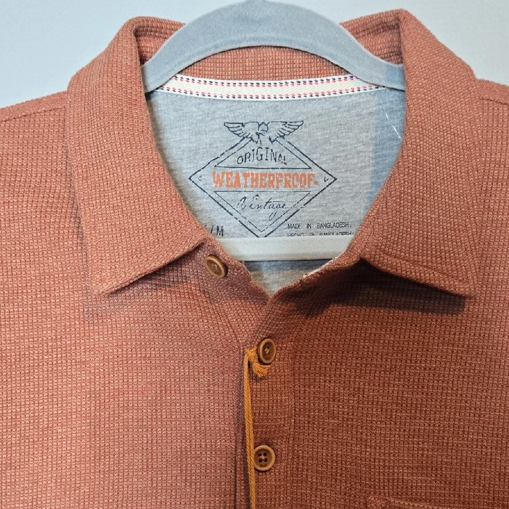 Weatherproof Vintage Polo Shirt, Tandoori Spice Orange, Mens Size Medium, NEW - Picture 2 of 8